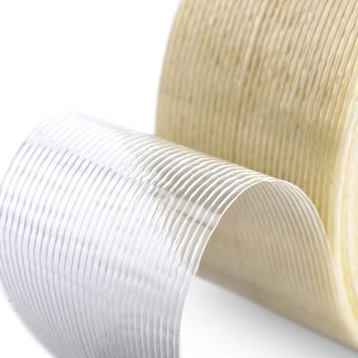 Alta resistenza alla trazione 400N/pollice Nastro adesivo a filamento di vetro con adesione a pelli da 11N/pollice e spessore di 150mic