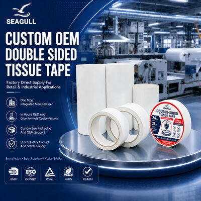 Tela adesiva acrilica ad alto tassello a doppio lato Jumbo Roll per il taglio a stampo industriale