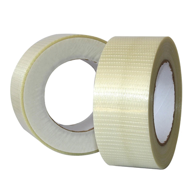 Rubber Hot Melt Double Sided Bi Directional Fiberglass Mesh Crossed Tape per l'imballaggio ristretto