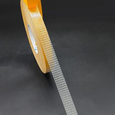 Nastro reticolato a doppia faccia di fibra di vetro ad alta resistenza adesiva con spessore 220MIC per strisce e pavimenti in PVC