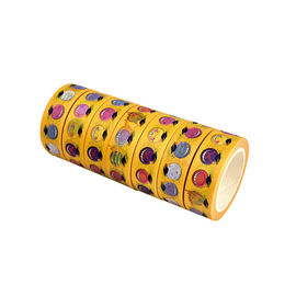 Modello Washi di nastro di carta, mascheramento giallo dell'alimento dell'assortimento DIY del nastro di Washi