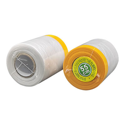Film di mascheramento di Pre Taped Transparent del pittore di plastica per protezione di verniciatura